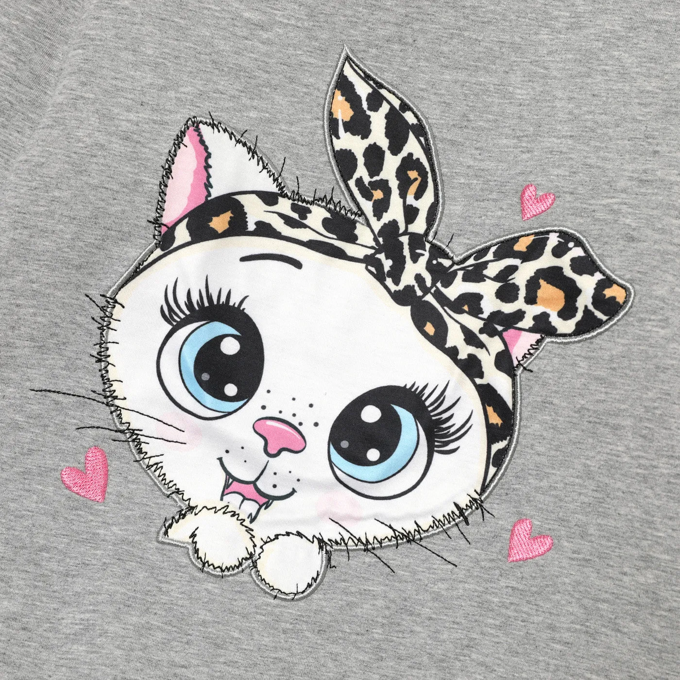 2pcs Toddler Girl Cat Print Sweatshirt and Paw Print Leggings Set