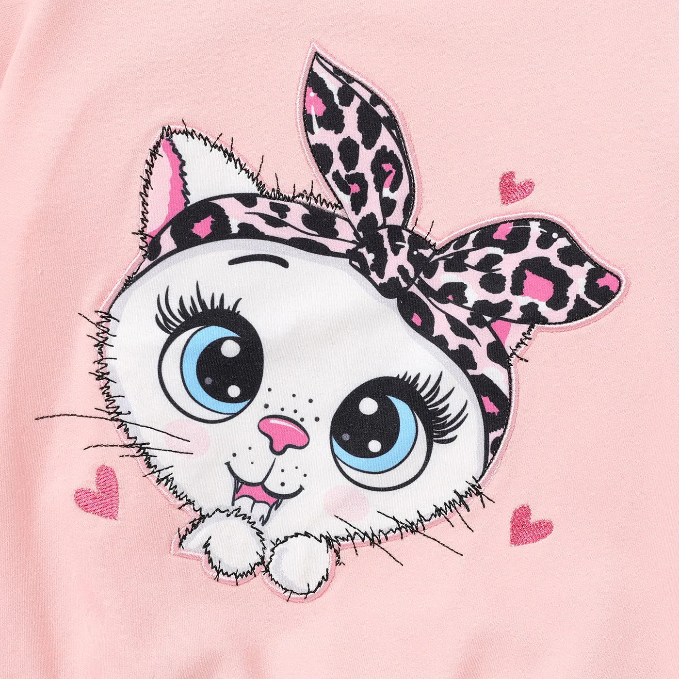 2pcs Toddler Girl Cat Print Sweatshirt and Paw Print Leggings Set