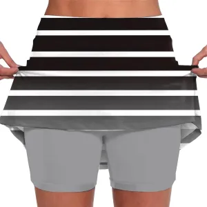 Athletic Skirt with Shorts Mid Waist Culottes Short Skirts Skinny Pants Elastic Yoga Skirt Women Athletic Skirt with