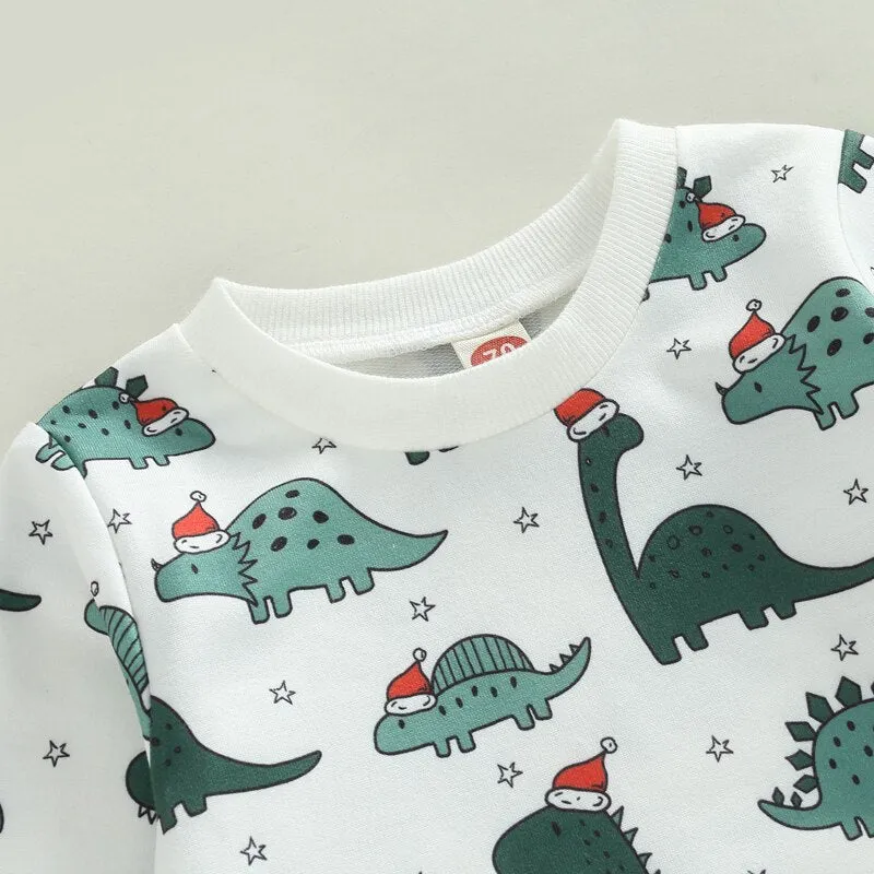 Baby Boy Girl 2Pcs Dinosaur Printed Clothing Set