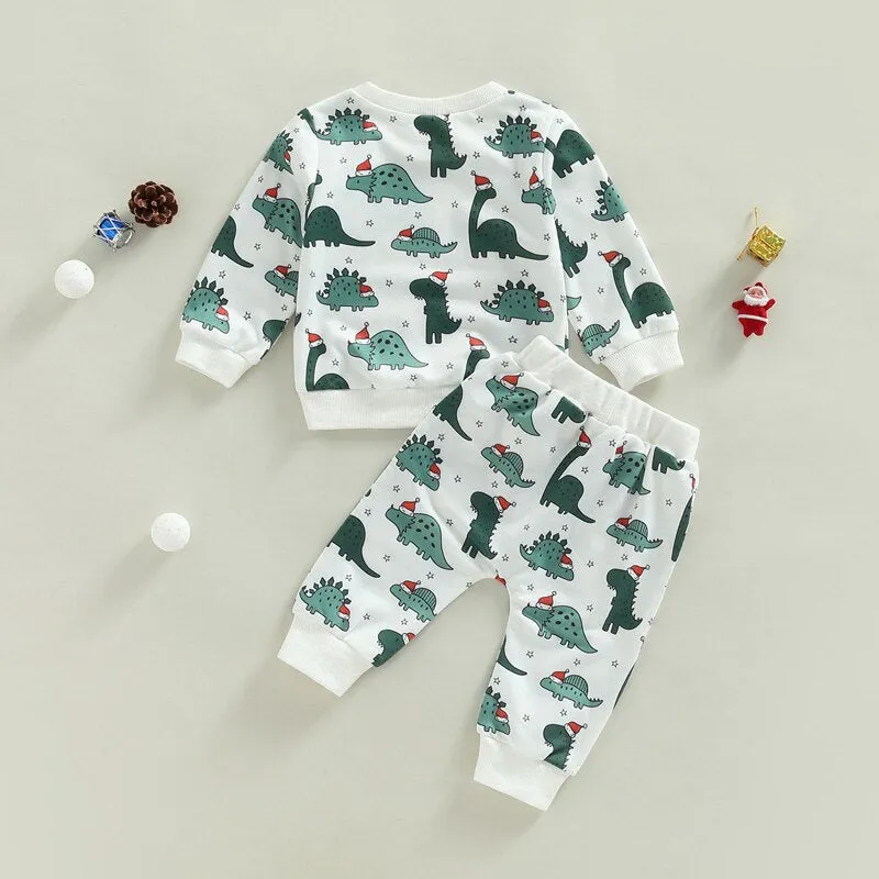 Baby Boy Girl 2Pcs Dinosaur Printed Clothing Set