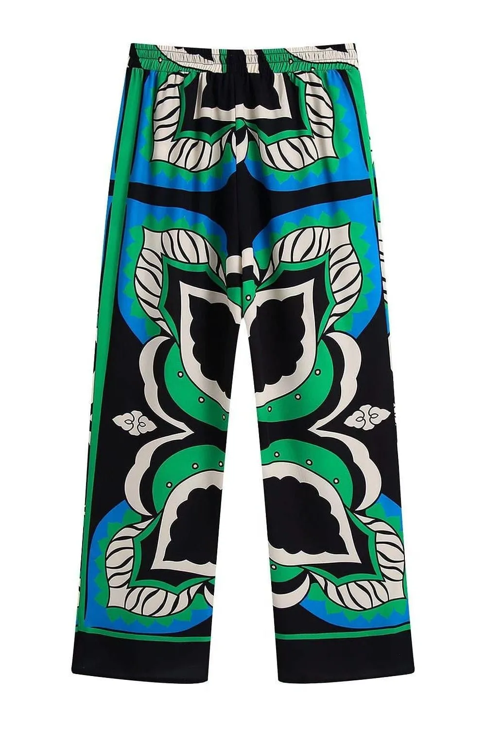 Bermuda print three-piece long-sleeved shirt loose suit
