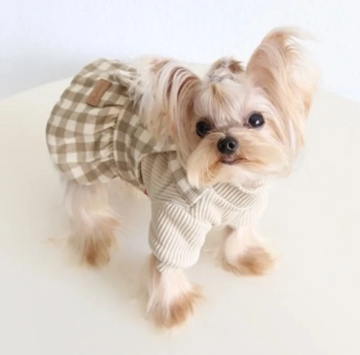 cute fleece check dress