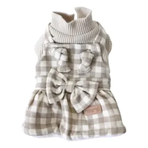cute fleece check dress