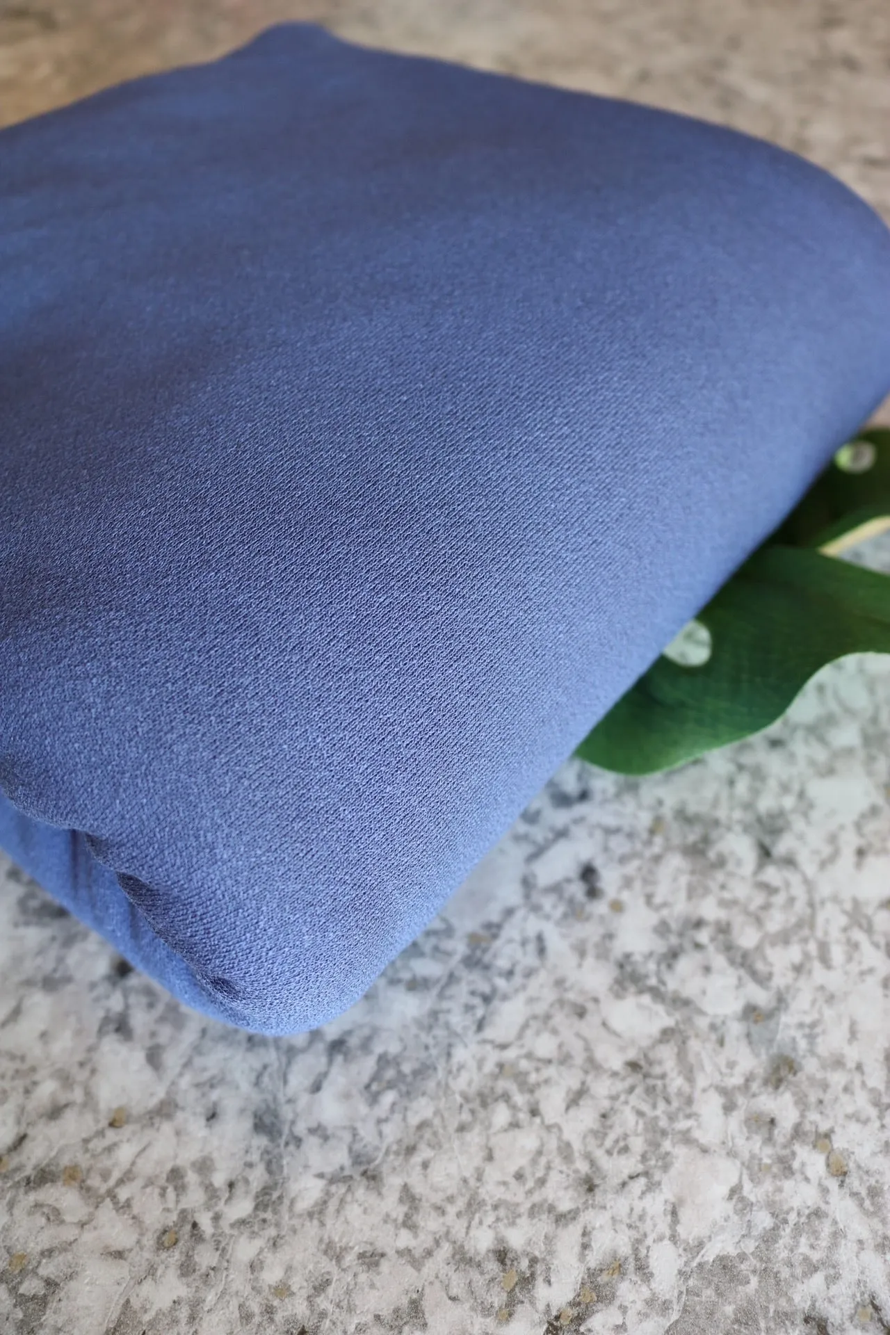 Denim Blue Viscose Crepe Jersey Knit
