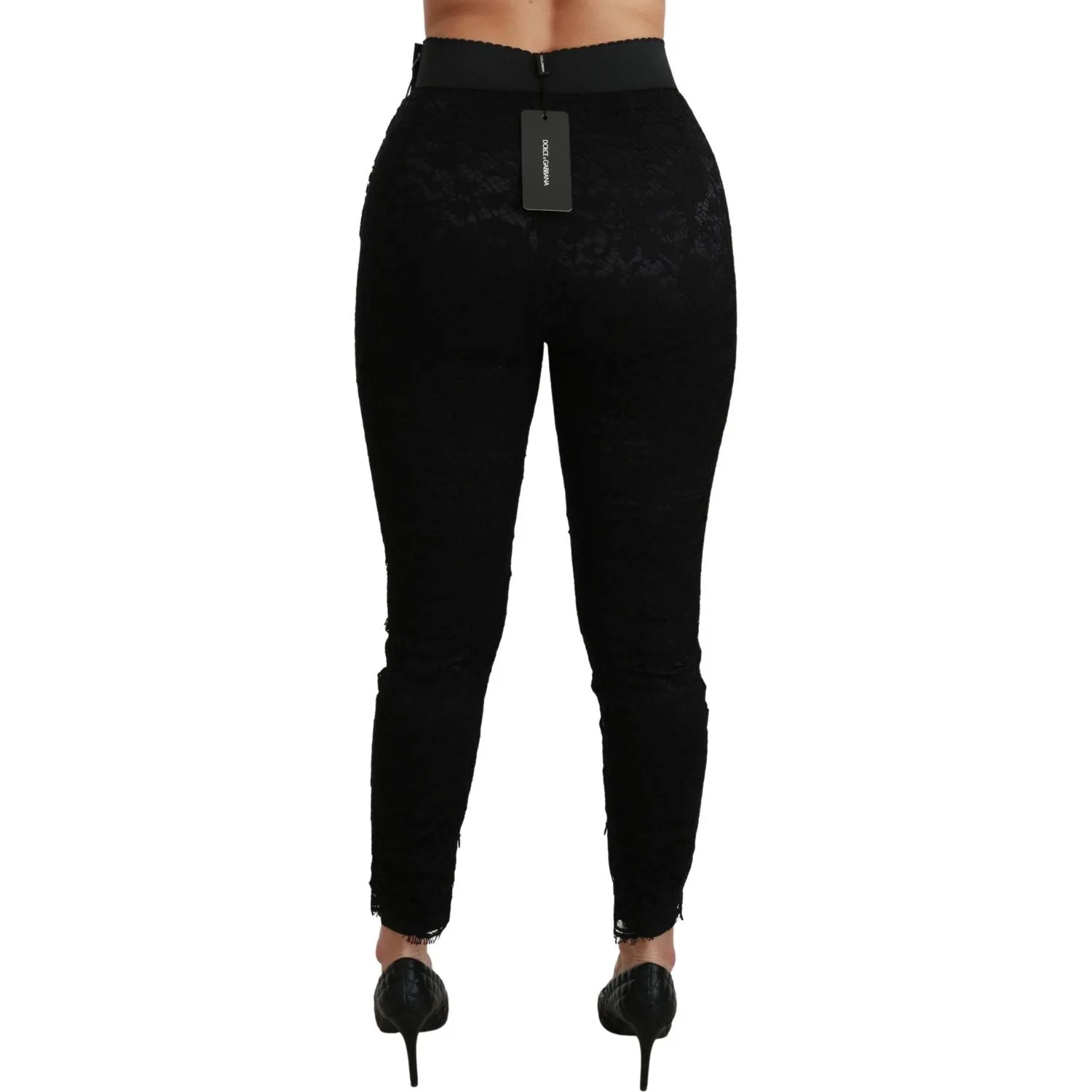 Dolce & Gabbana Elegant High Waist Lace Pants