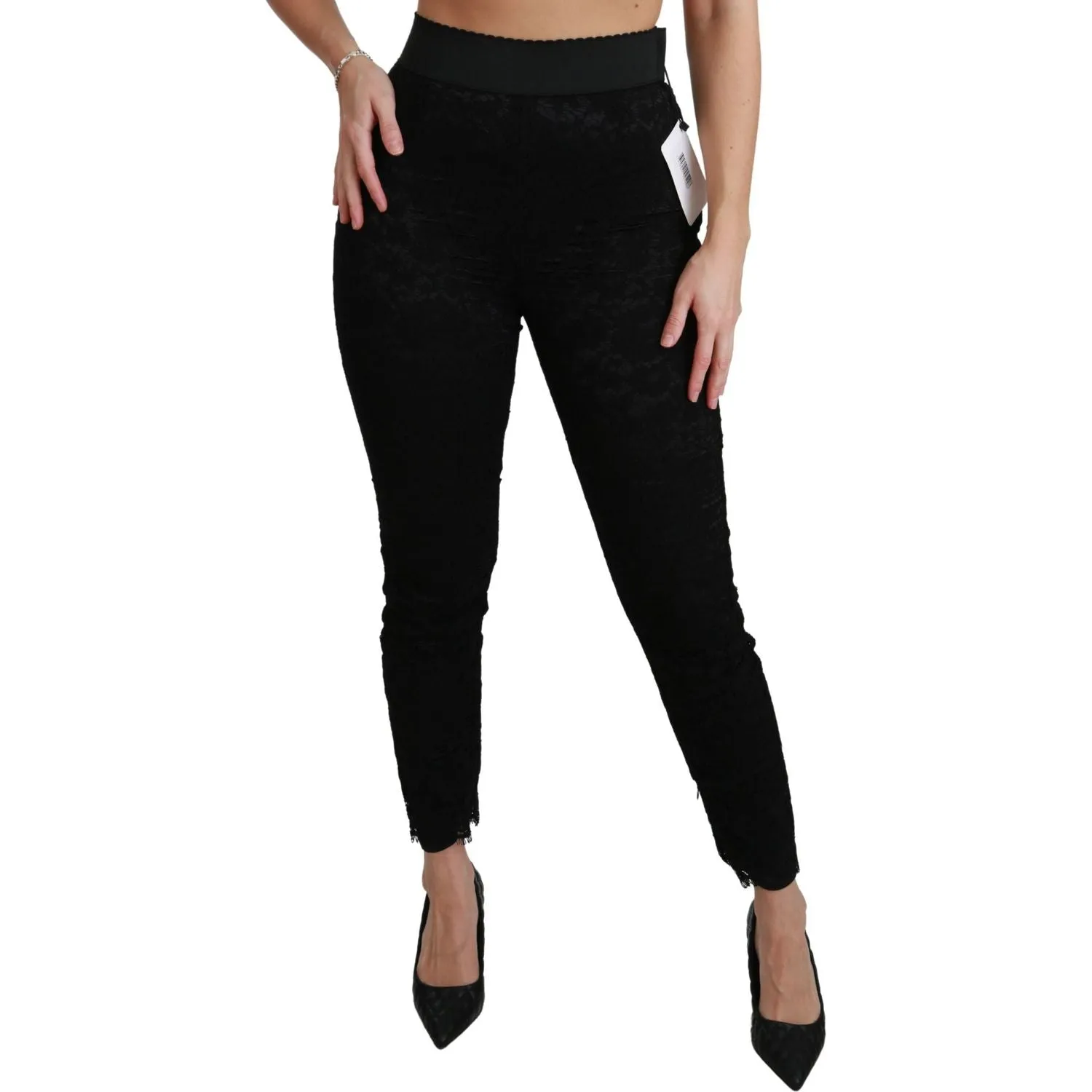 Dolce & Gabbana Elegant High Waist Lace Pants