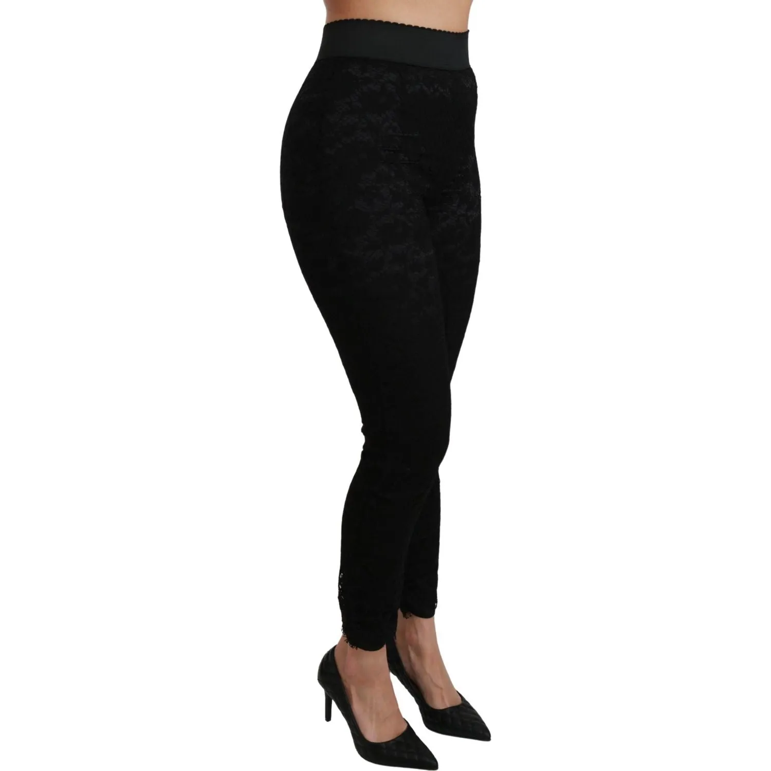 Dolce & Gabbana Elegant High Waist Lace Pants