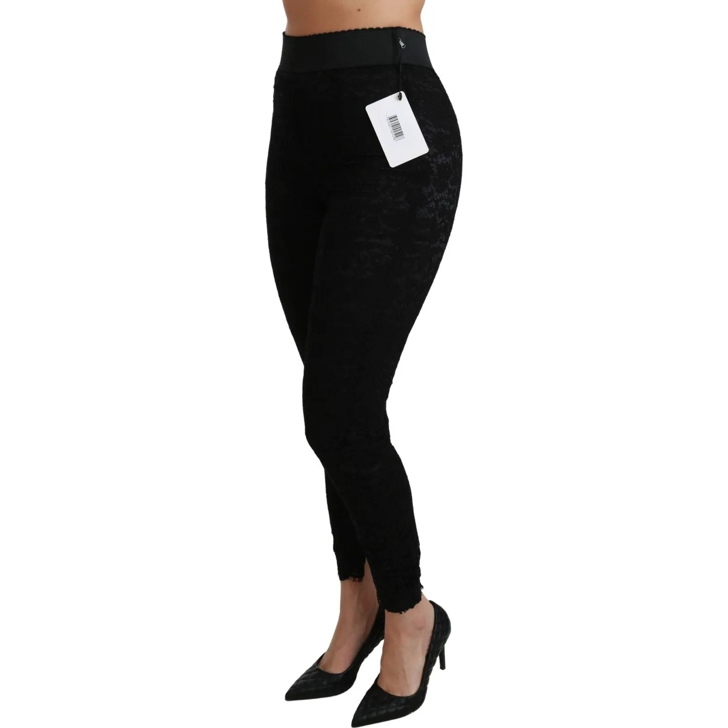 Dolce & Gabbana Elegant High Waist Lace Pants