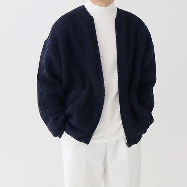 Fashion Trendy Knitted Cardigan Men's Sweater