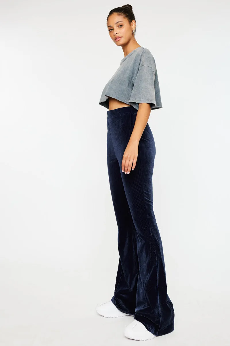 Gracey High Rise Velvet Flare Pants
