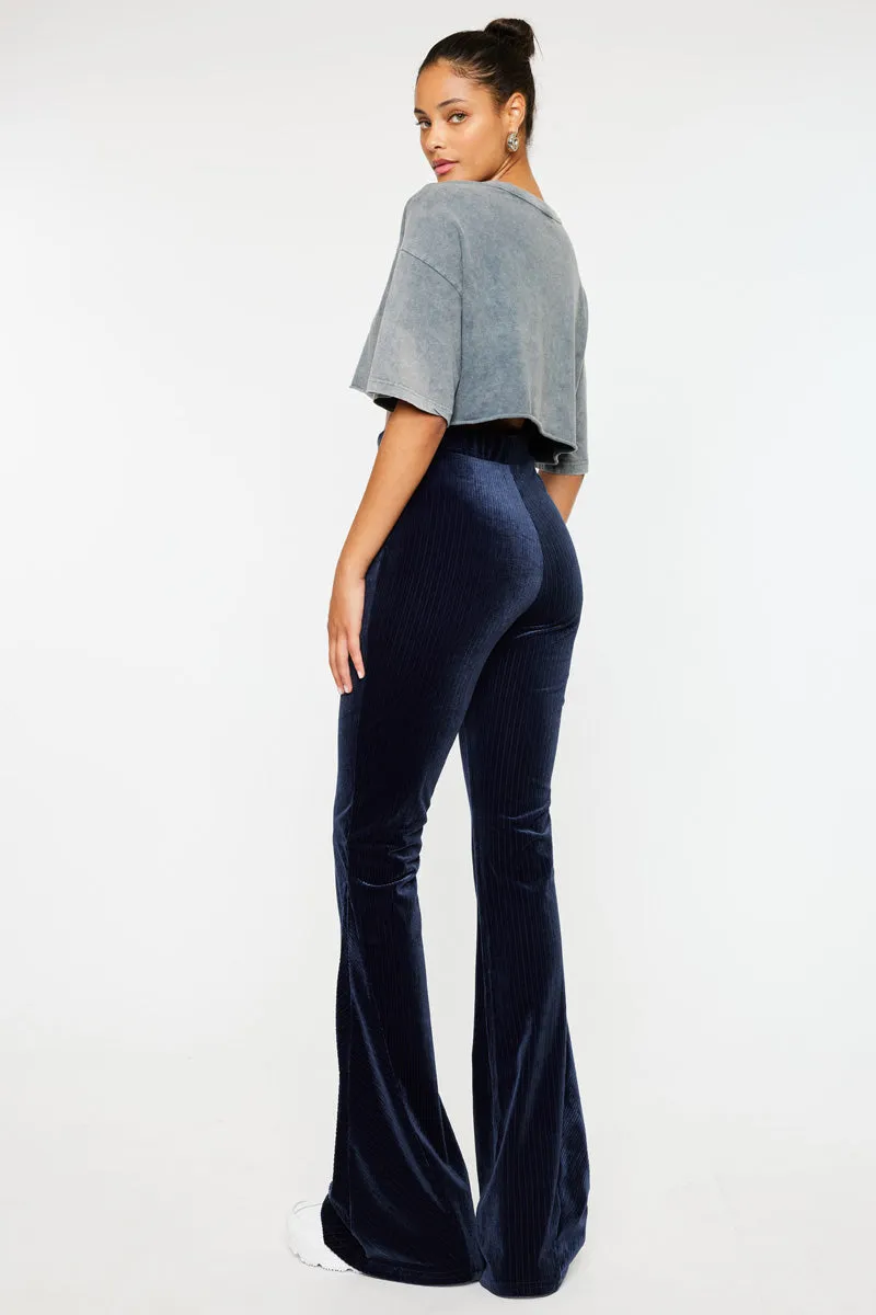 Gracey High Rise Velvet Flare Pants