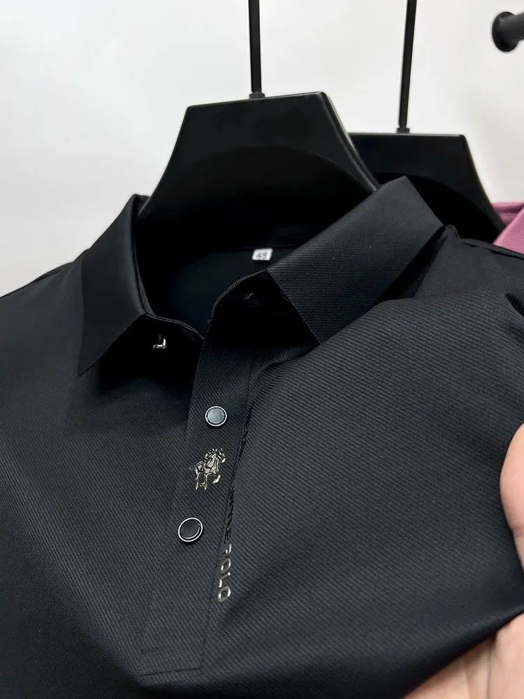 High-End Breathable Seamless Polo Shirt with Embroidery