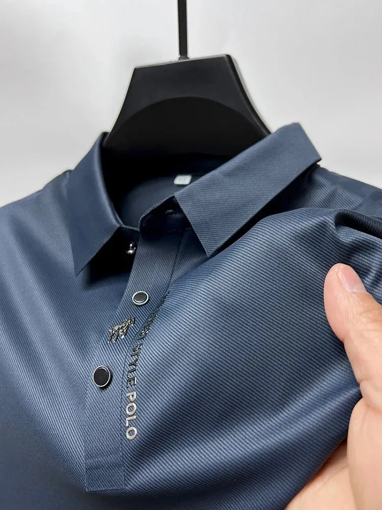 High-End Breathable Seamless Polo Shirt with Embroidery