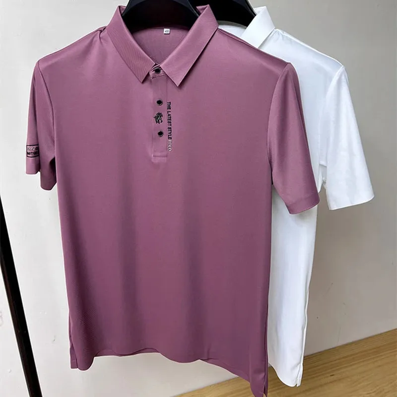 High-End Breathable Seamless Polo Shirt with Embroidery