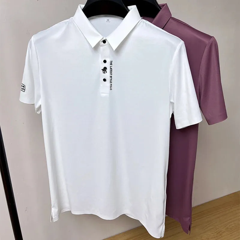 High-End Breathable Seamless Polo Shirt with Embroidery