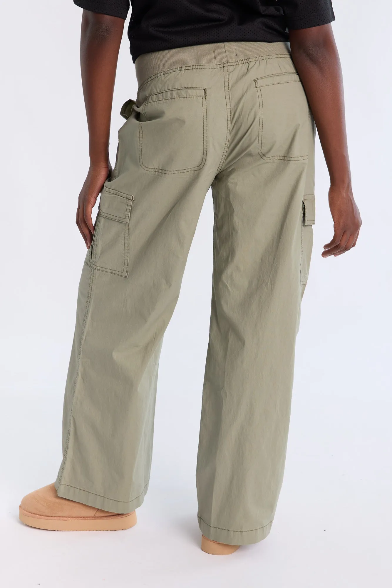 High Rise Wide Leg Cargo Pants