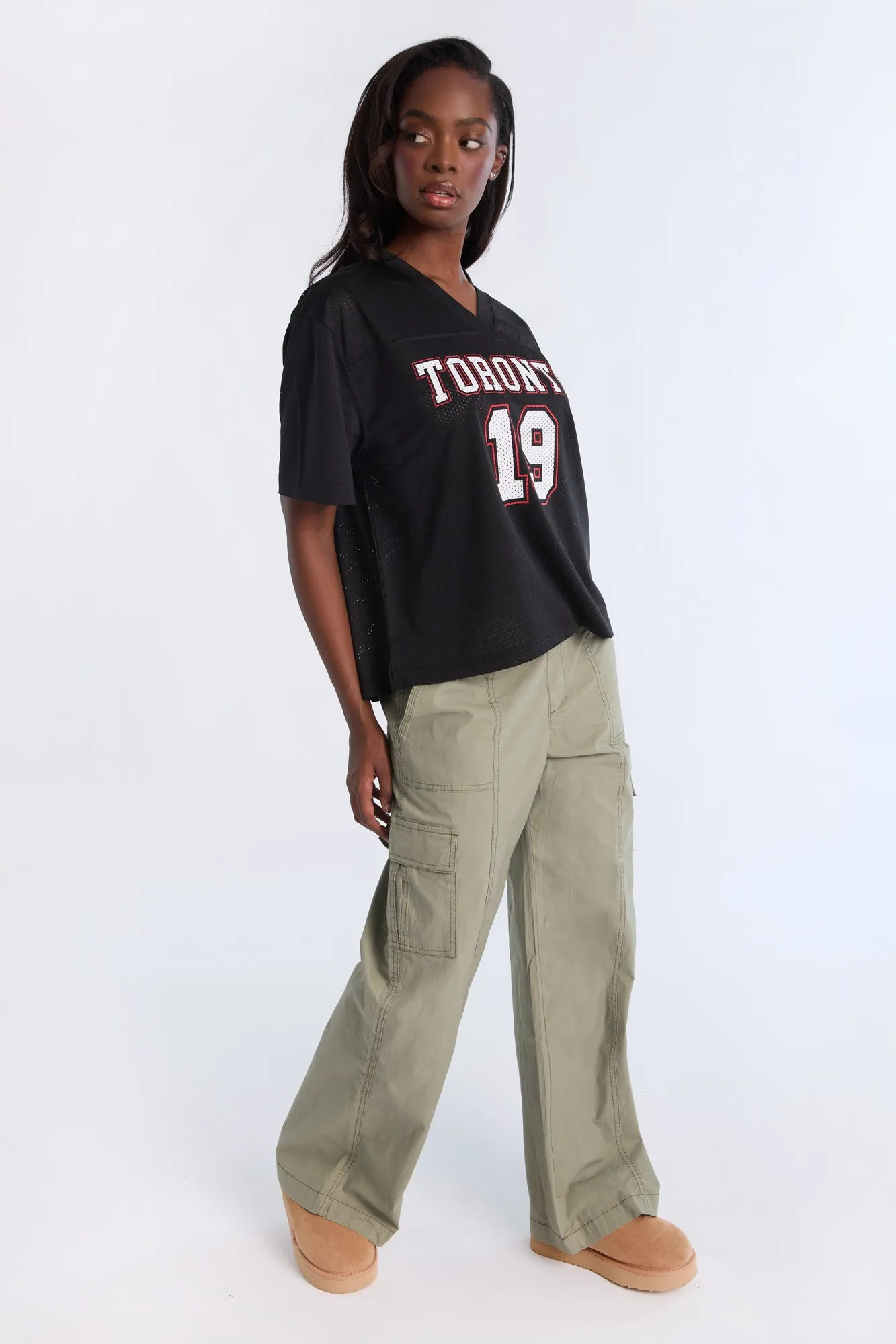 High Rise Wide Leg Cargo Pants