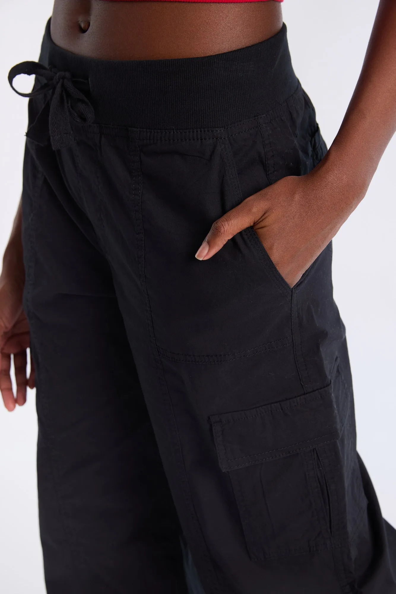 High Rise Wide Leg Cargo Pants