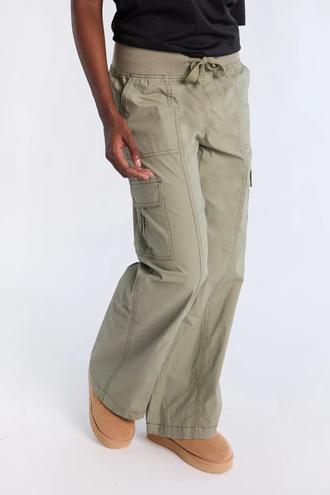 High Rise Wide Leg Cargo Pants
