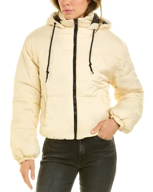 Ladies Cropped Puffer Bomber Jacket