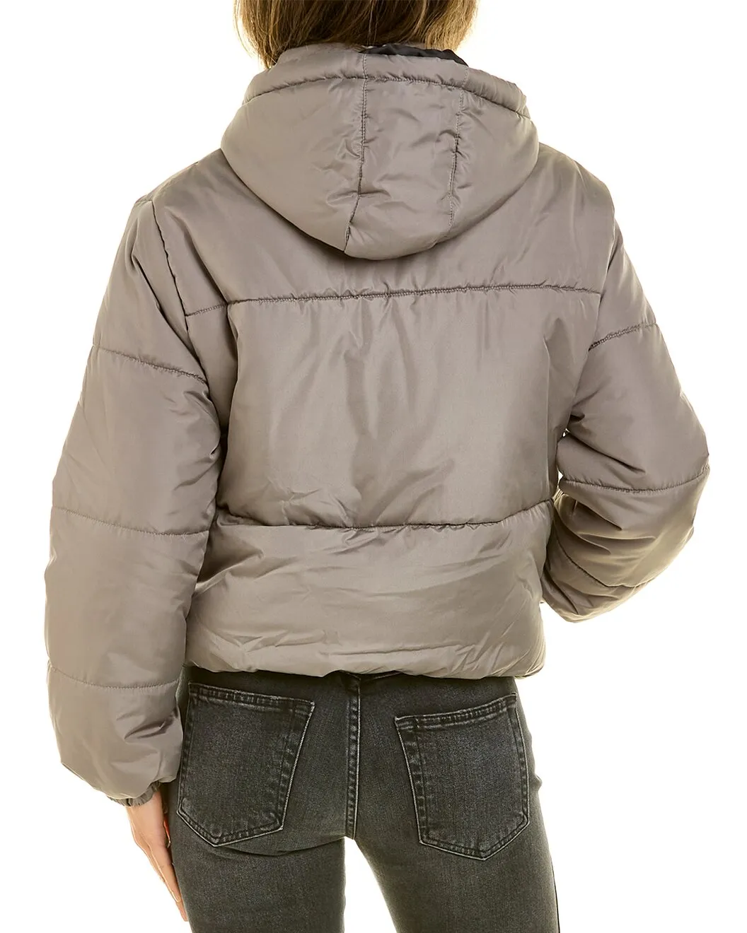 Ladies Cropped Puffer Bomber Jacket