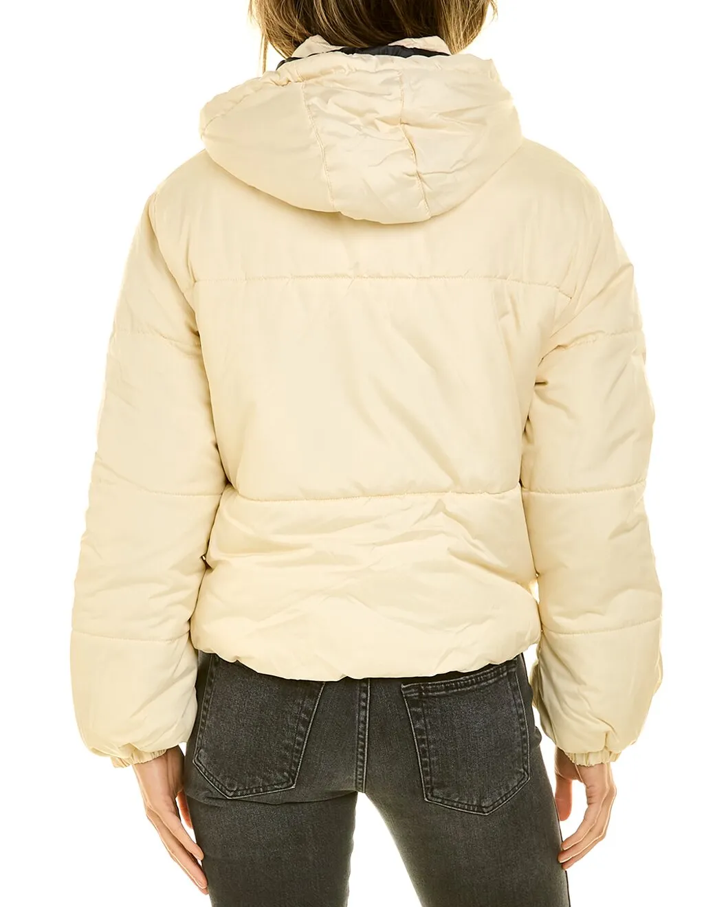 Ladies Cropped Puffer Bomber Jacket