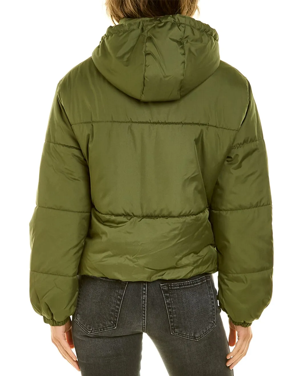 Ladies Cropped Puffer Bomber Jacket