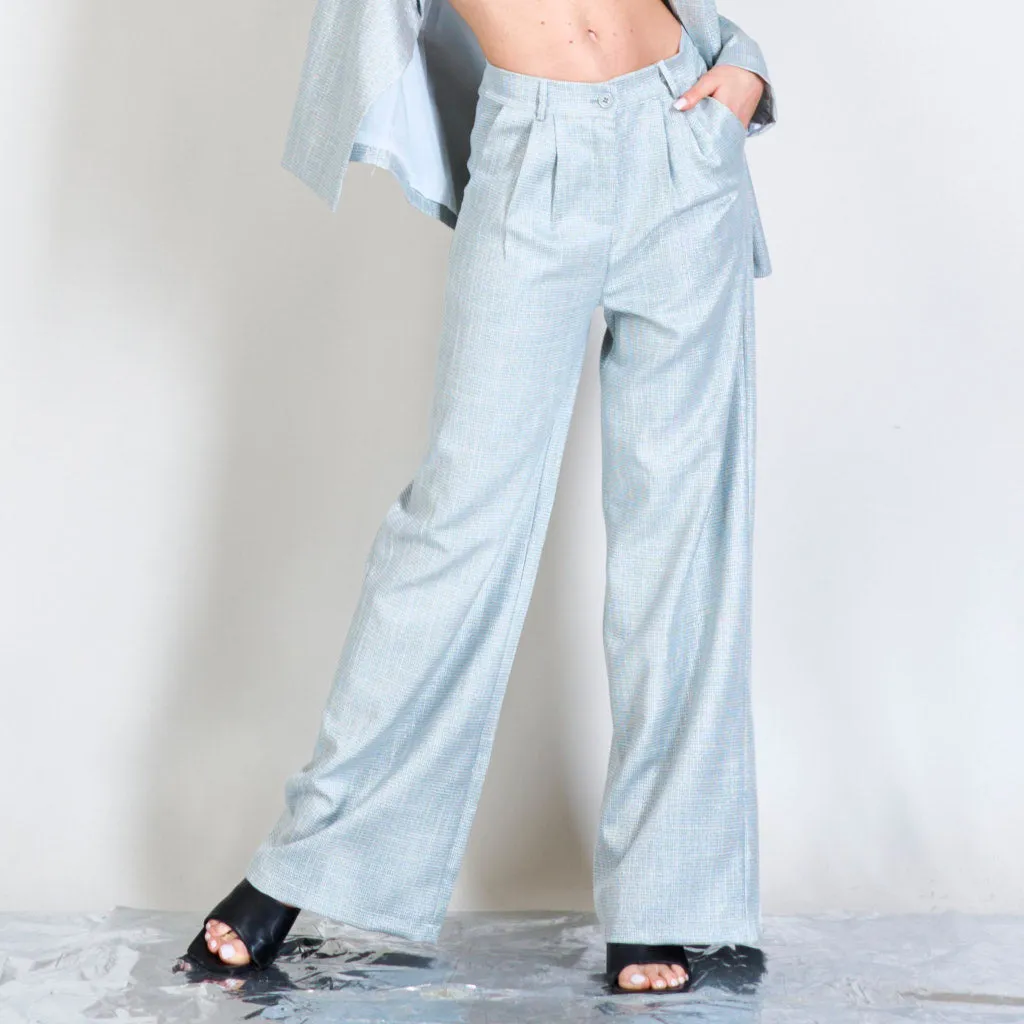 Laminated poule stitch trousers wholesale