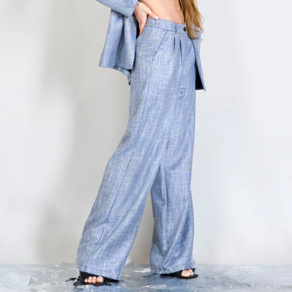 Laminated poule stitch trousers wholesale