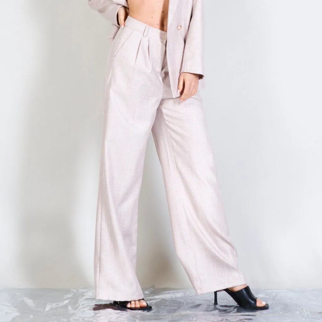 Laminated poule stitch trousers wholesale