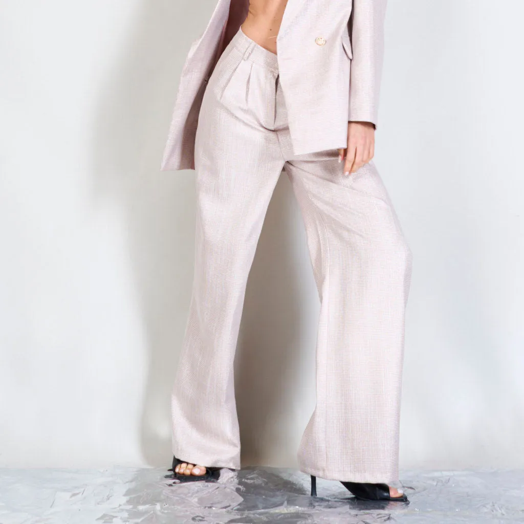 Laminated poule stitch trousers wholesale