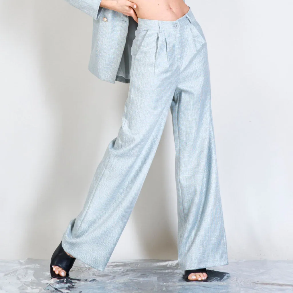 Laminated poule stitch trousers wholesale