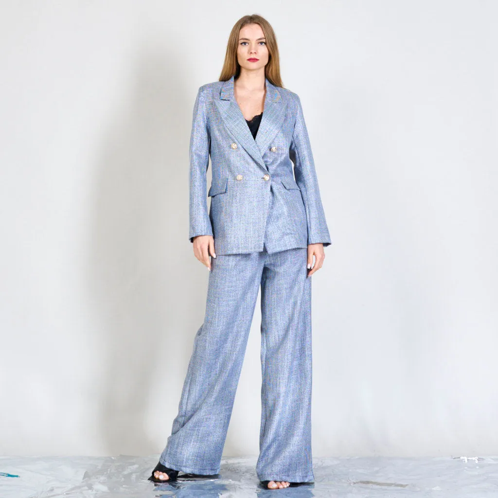 Laminated poule stitch trousers wholesale