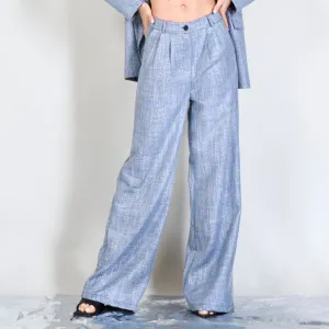 Laminated poule stitch trousers wholesale