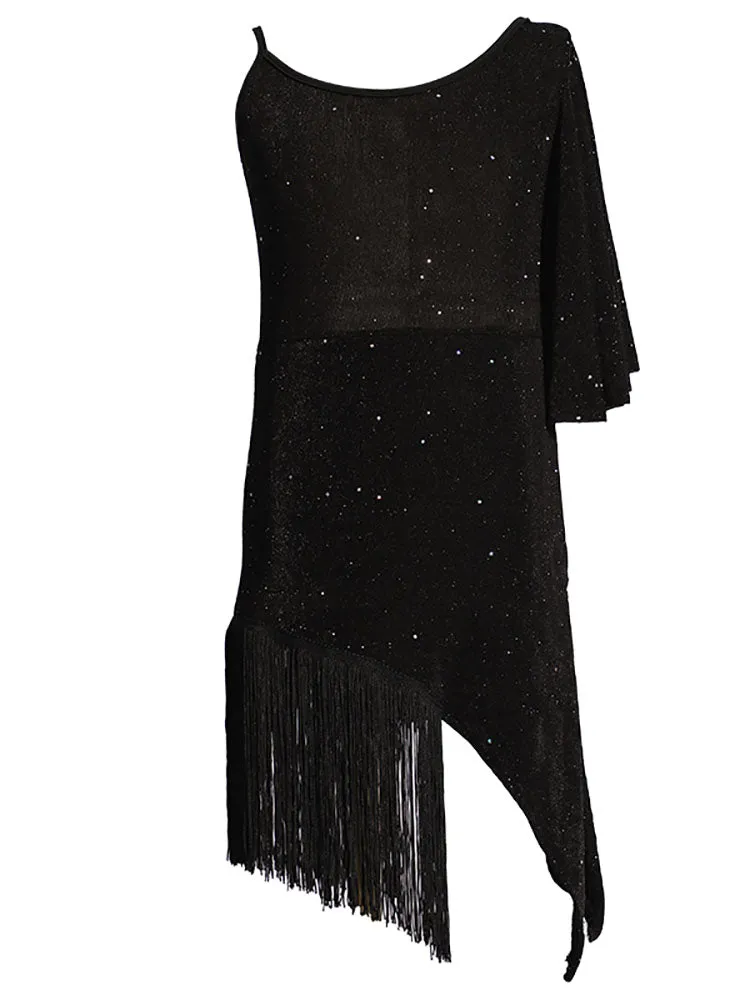 Latin Dance Fringed Dress Suspenders Training Clothes Performance Costumes