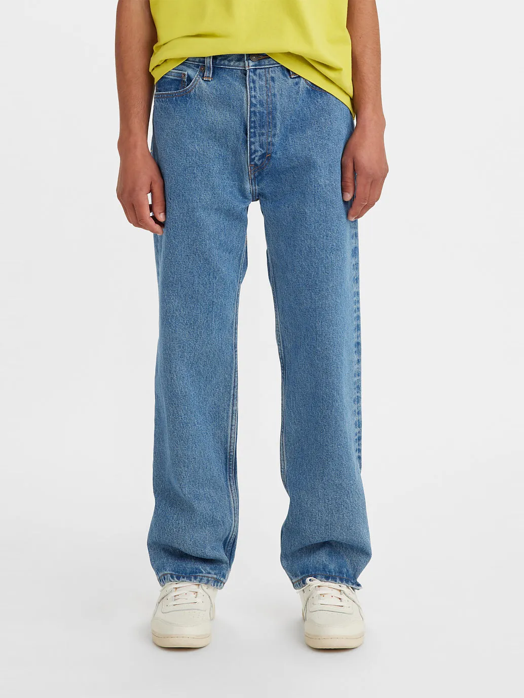 Men's Blue Loose Fit Mid Rise Jeans