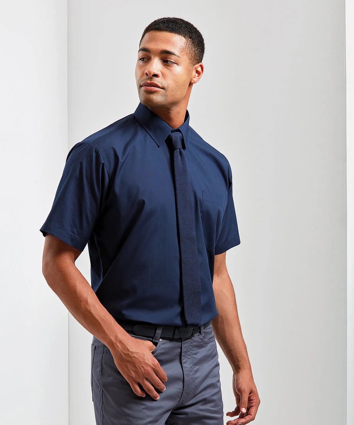 Natural - Short sleeve poplin shirt