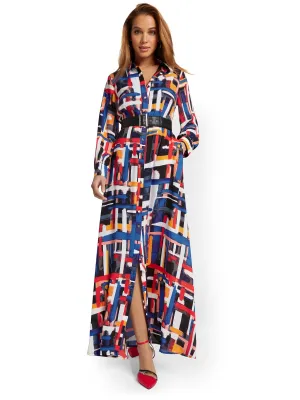 Petite Printed Maxi Shirtdress