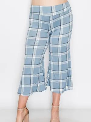 Plaid Curvy Fit Cropped Flare Pants