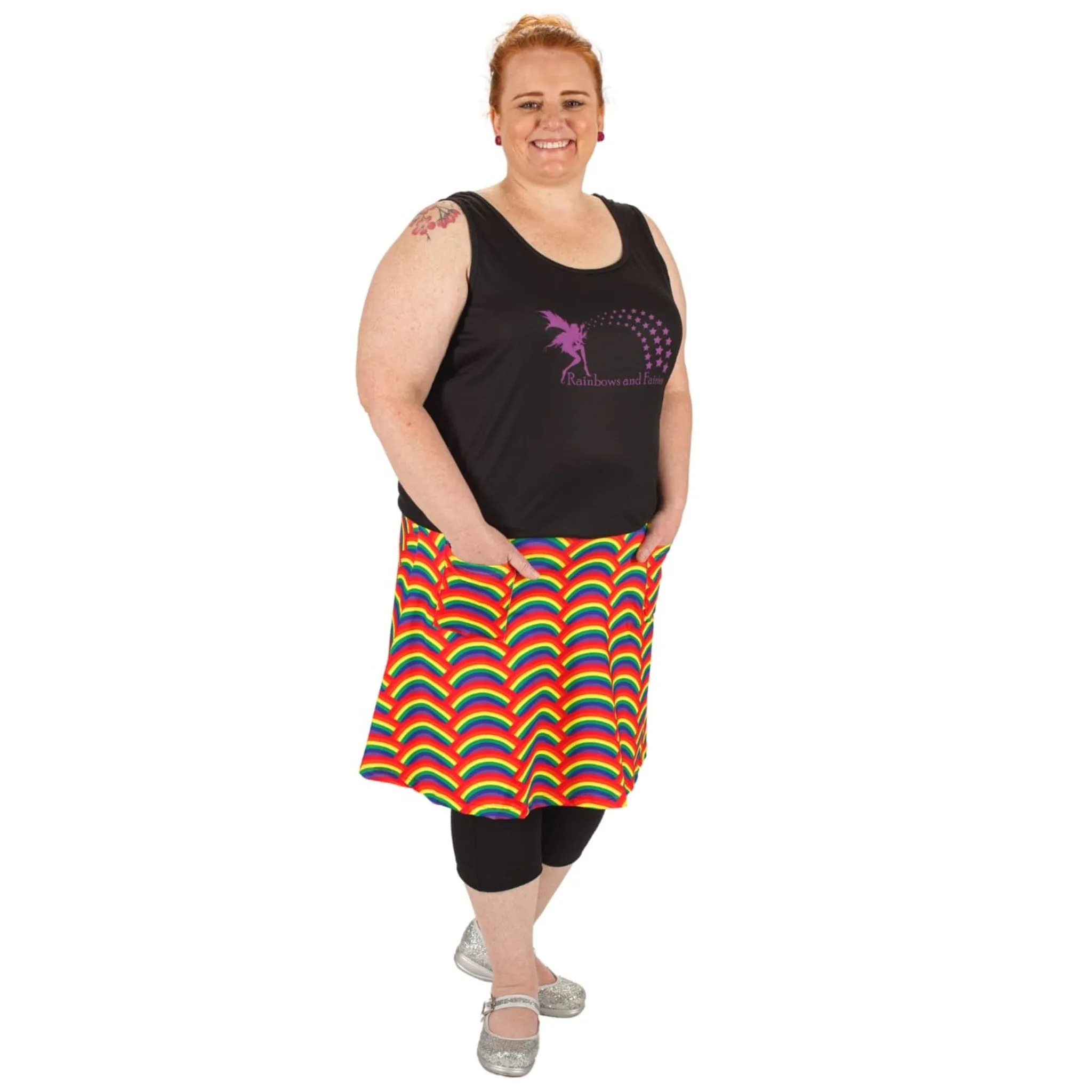 Rainbow Short Skirt With Pockets