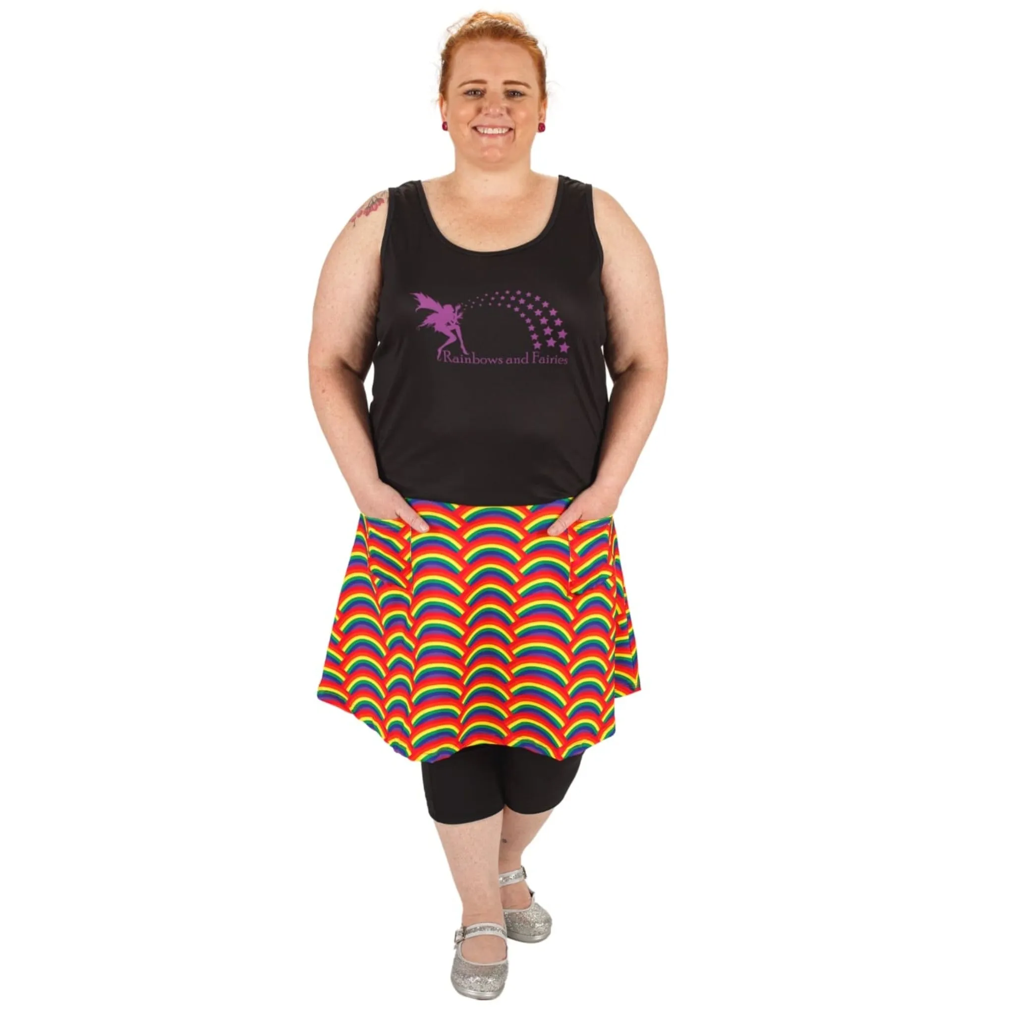 Rainbow Short Skirt With Pockets
