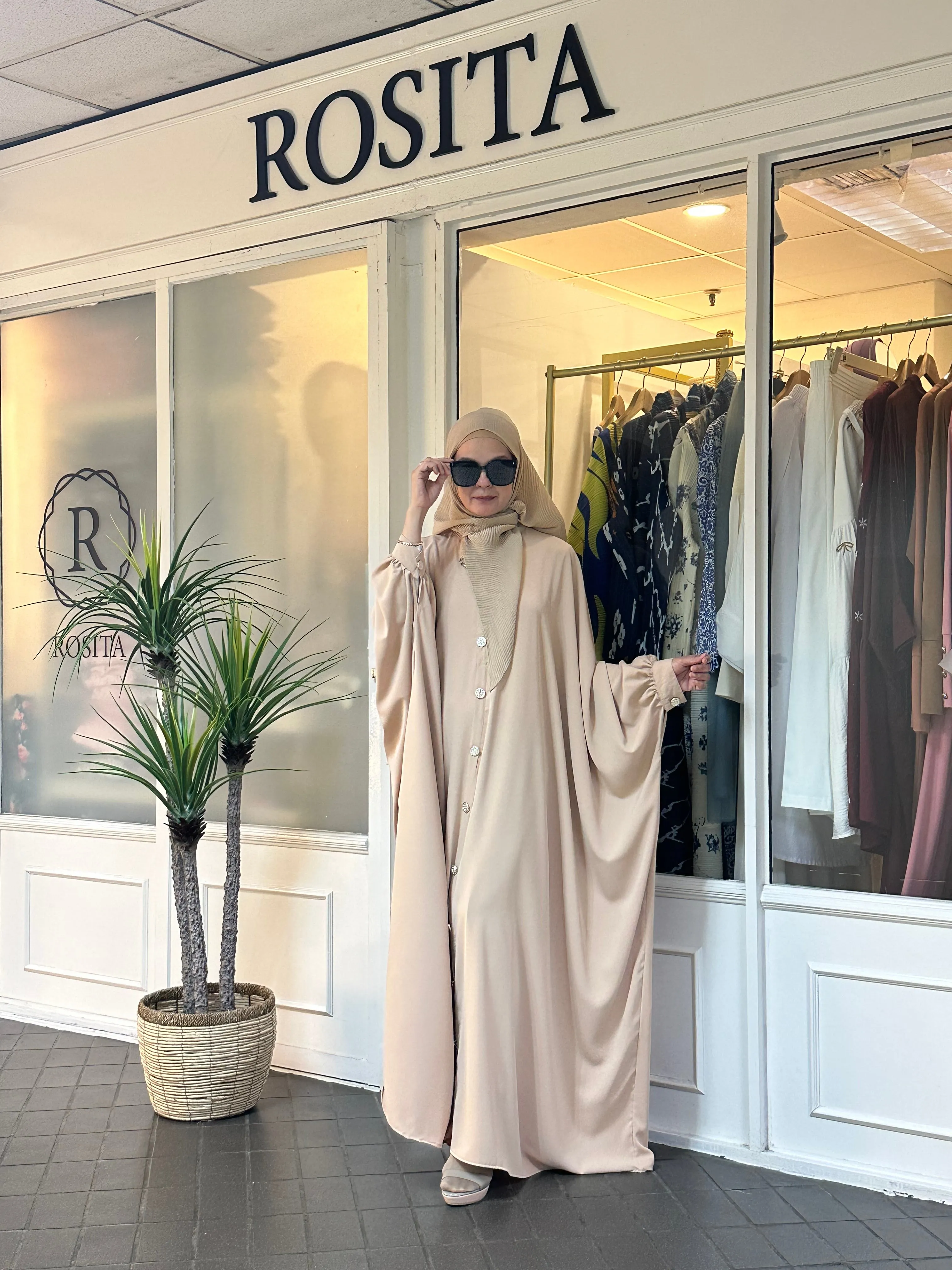 Raisa Voluminous Abaya in Sand (NEW!)