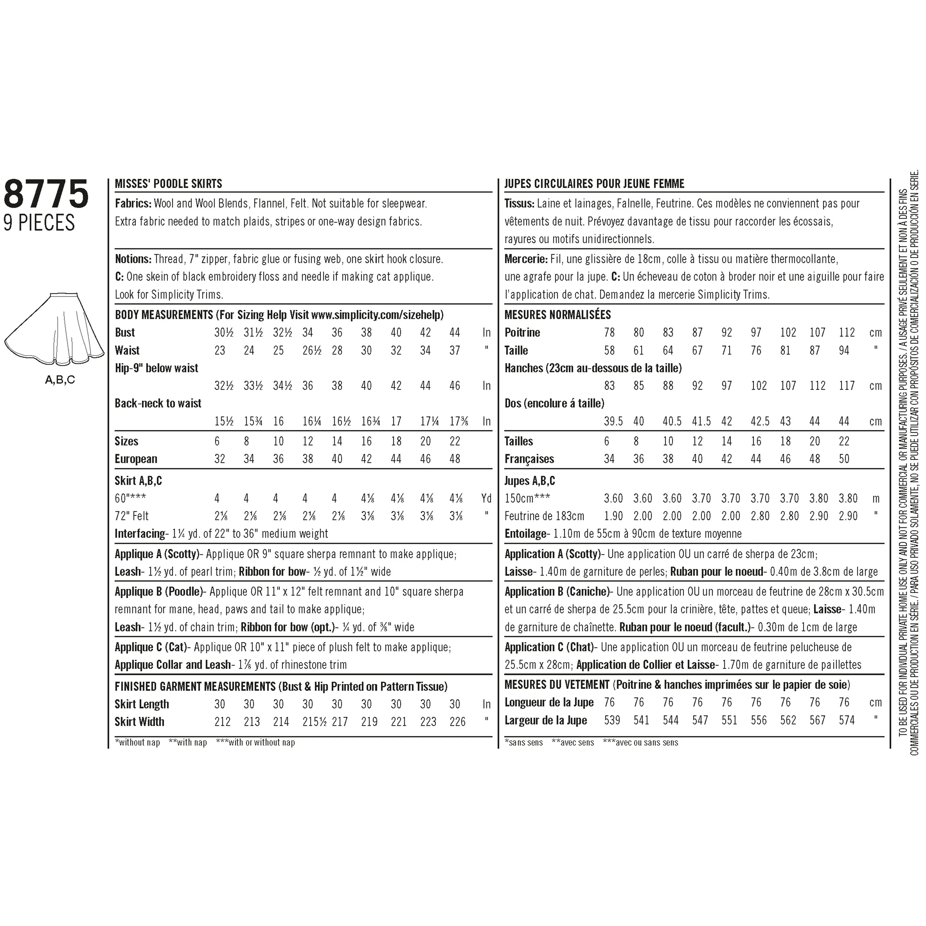 Simplicity Pattern 8775 Women's Costumes