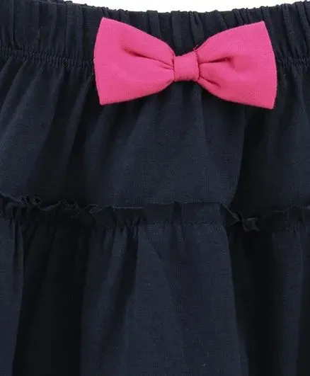 Solid Frilled Skirt - Navy
