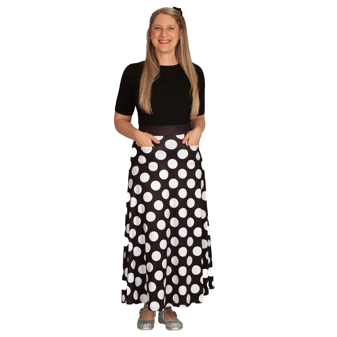 Spots Anyone Maxi Skirt With Pockets