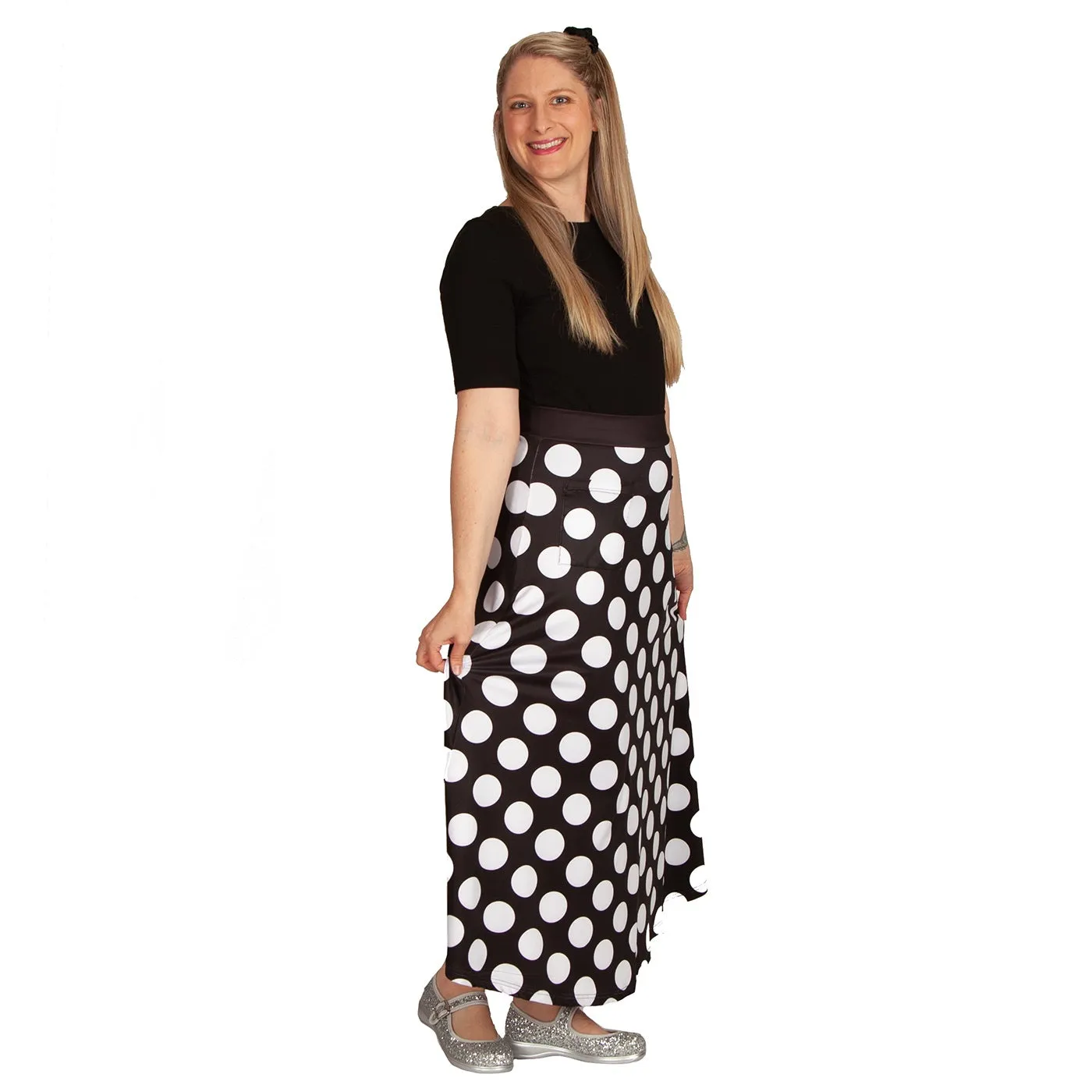 Spots Anyone Maxi Skirt With Pockets