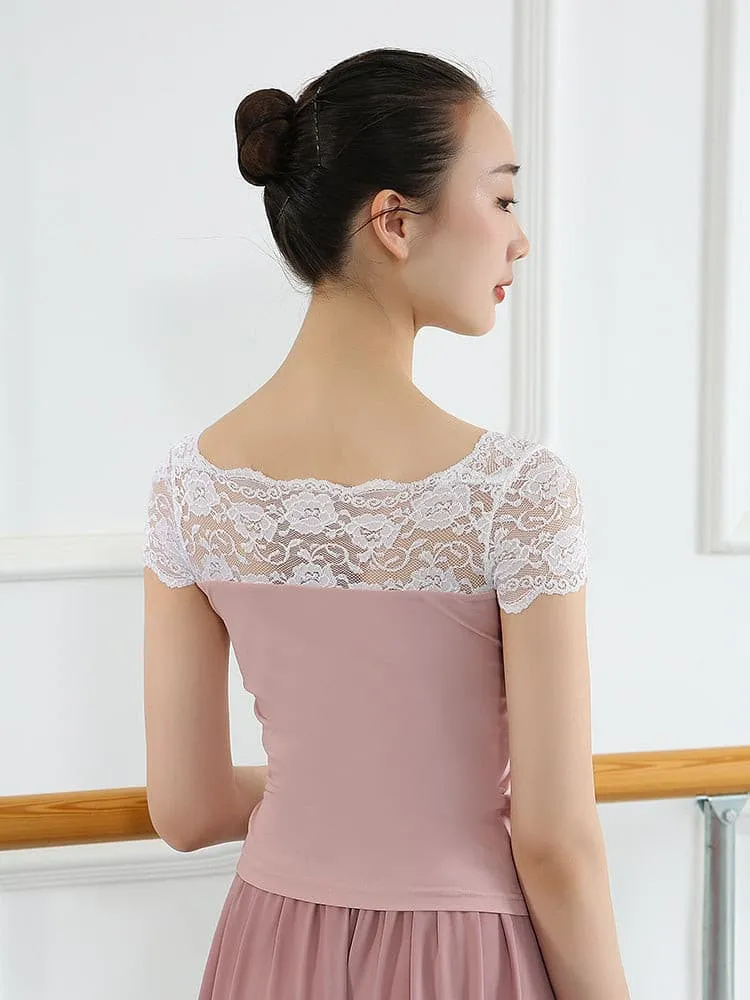 Summer Dance Clothes Tops Lace Short-sleeved Ballet Practice Clithes