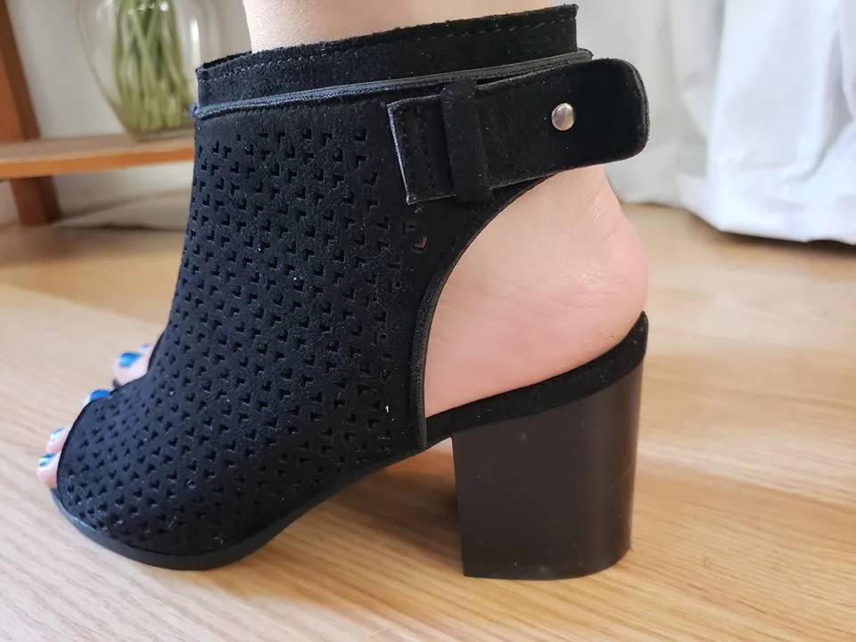 Tracy Velvet Peeptoe Bootie in Black