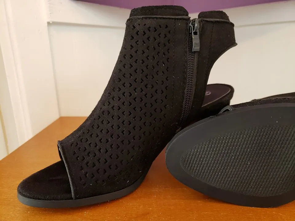 Tracy Velvet Peeptoe Bootie in Black